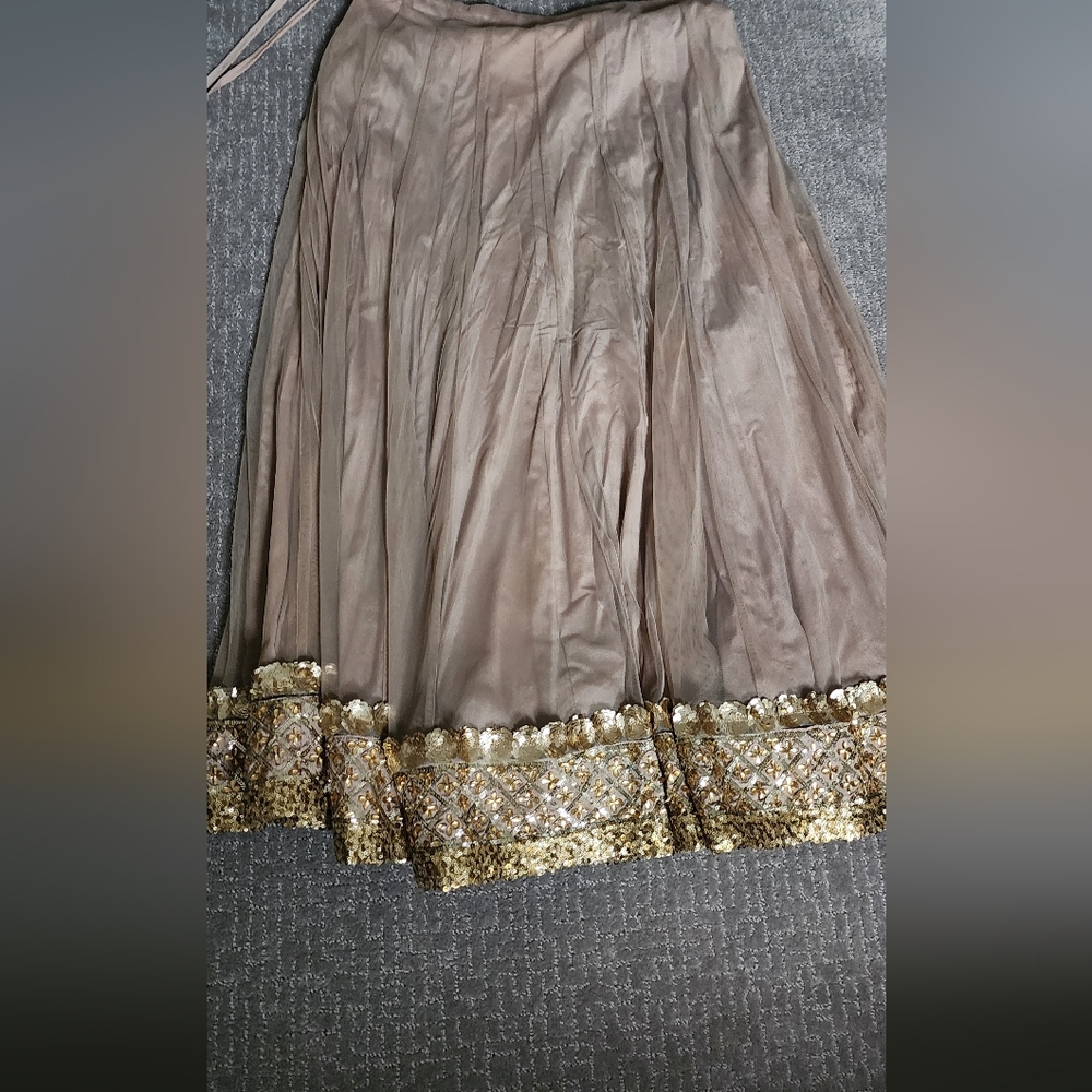 Elegant Gold Embellished Skirt